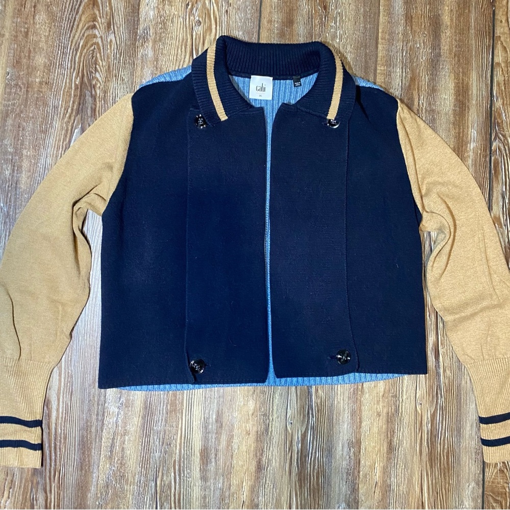 CAbi Navy and Camel Varsity Jacket